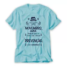 Camiseta Novembro Azul Masculina Feminina Cor Azul Prevenção