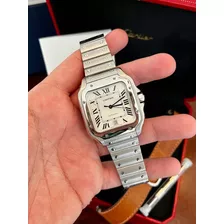 Cartier Santos Romanos 40 Mm Caja Manuales Correa Precioso