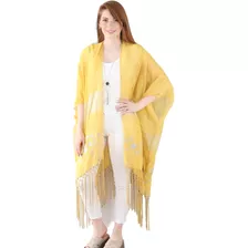 Kimono Saco Grande Suelto Bordado Largo Mujer Spiga31 K1247