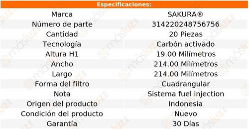 20 Filtros Aire Acondicionado Carb Act Mpv 3.0lv6 02/03 Foto 2