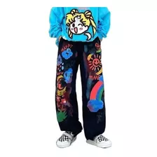 Pantalones De Grafiti Con Estampado De Dibujos Animados