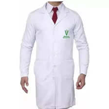 Jaleco Medicina Veterinária Bordado Gabardine Masculin +nome