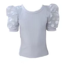 Roupa Infantil Blusa De Menina Manga Bufante Mini Diva Luxo