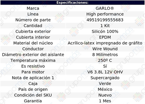 Cable Bujia Garlo High Performance Lss 12v Ohv 96 A 99 Foto 2