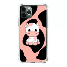 Funda Vaquita Cow Print Rosa Para iPhone Antigolpes