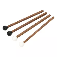 4 Palos De Tambor De Lengüeta De Acero Mallets De Goma...