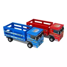 Caminhão De Brinquedo Boiadeirinho - Junges Cor Azul/vermelho