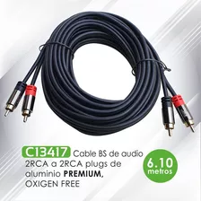 Cables De Audio Rca Basser Sound Calidad Premium 6.10 Metros