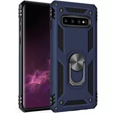 Funda Para Galaxy S10 Azul Heavy Duty Anillo Soporte