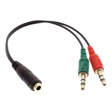 Cable Adaptador Miniplug 3.5 Auricular Microfono P/ Ps4 Xbox
