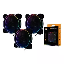 Kit 3 Cooler Fan Oex F40 12mm Led Rainbow Rgb