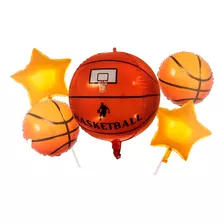 Bouquet Globos Basketball Balón Dorado Juego Deporte