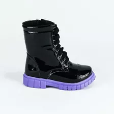 Bota Coturno Infantil Feminina Worldcolors Preto/lilas 37897