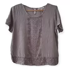 Blusa Corta Flores Bordadas Boho Solitaire Mujer Talla S