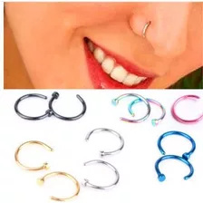 Piercing Nariz Argola Falso Fake - 01 Preto E 01 Furtacor