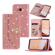 Funda De Piel Tipo Cartera Bling Flip Para Samsung Galaxy