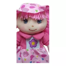 Boneca Maria Chiquinha Rosa Pano Bebê Criança Naninha Macia