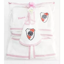 Ajuar 3 Piezas Personalizado Recien Nacida River Plate