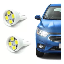 Par Lâmpadas T10 Pingo Ford Ka 2016 Led Branco Top