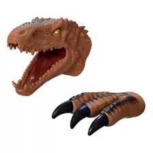Kit Dinossauro T-rex Fantoche 2 Peças Cabeça E Garra