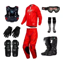 Kit Equipamento Asw Ims 19 Vermelho 8 Itens Trilha Motocross