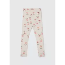 Calça Legging Infantil Menina Estampada Hering Kids - Bege