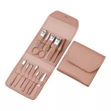 Set Manicura Cuerina Estuche 12 Piezas Alicates Pedicura 