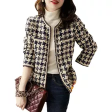 Abrigo De Mujer De Tweed Con Cremallera [u]