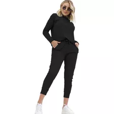 Conjunto Blusa Manga Longa E Calça Inverno Frio Malha 210