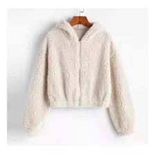 Blusa De Inverno Feminina Pelinho Casaco Teddy Capuz Frio