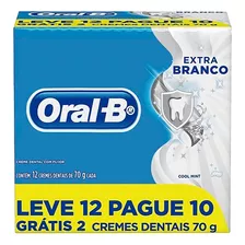 Pasta De Dentes Oral-b Extra Branco Em Creme Pacote X 12 70 G