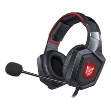 Fone De Ouvido Over-ear Gamer Onikuma K8 Preto E Vermelho Com Luz Rgb Led