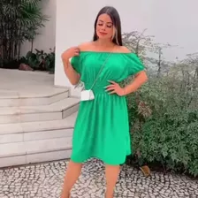 Vestido Com Elástico Modelo Ciganinha Moda Evangélica Midi