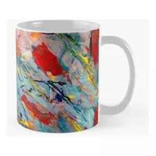 Taza Pintura Abstracta Colores Brillantes Calidad Premium