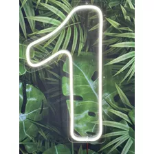 Painel Neon Numero Um Instagram Iluminação Branco 55 Cm Led