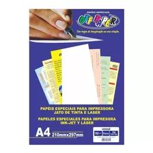 Papel Vergê A4 Branco 180g Off Paper 50 Folhas