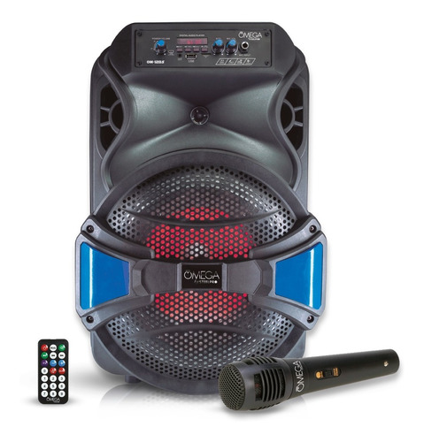 Bocina 12 Pulgadas Bluetooth Audio Con Microfono Om-12bs Steelpro Color Negro