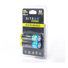 Caja De Pilas Recargables Ditron 20 Pilas Aa 2900mah 1.2v 