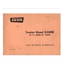 Manual Despiece Repuestos Tractor Fahr D400b 50cv