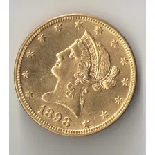 10 Dolares 1898 Ouro 16.72 Gramas Linda Fc Eua 27 Mm Au 900