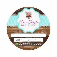 300 Rótulos Adesivos Para Bolo De Pote Ou Doces 5x5cm