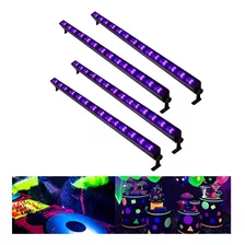 4 Ribalta Led Luz Negra Uv Efeito Neon 1 Metro 18 Leds