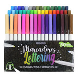 Marcador Lettering 50 Colores Punta Cónica Proarte