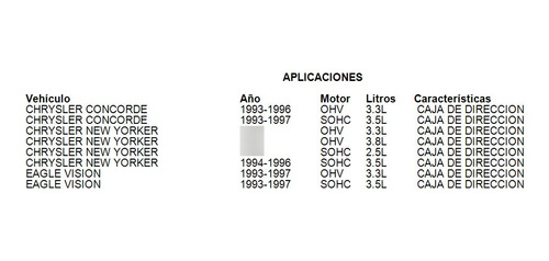 Buje Caja De Direccion Chrysler Concorde 1993-1996 3.3l Foto 2