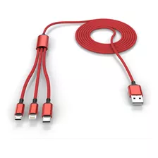 Cable Usb Extralargo 3 En 1, Cable Usb Extralargo Trenzado D