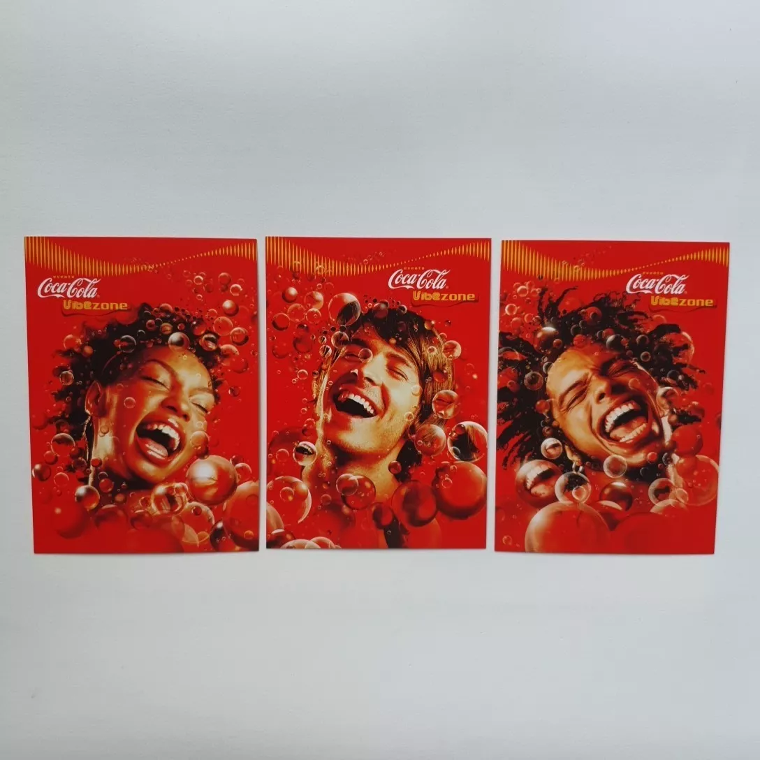 Coleção 3 Cartão Postal Propaganda Coca Cola Vibezone