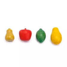 Brinquedo Kit De 4 Frutas De Madeira Coloridas