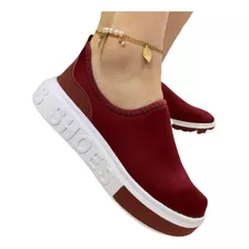 Tênis Shoes Calce Fácil Macio Confortavel Leve Slip Sneaker