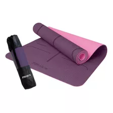 Mat Yoga Colchoneta Eco 6mm Doble Color Guías +bolso +correa Color Morado