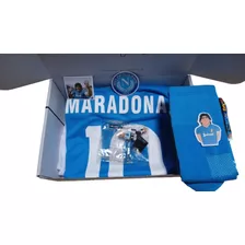 Pack Kit Niños Napoli Retro Maradona Camiseta+shorts Caja Re